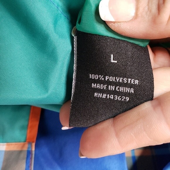 Encrypted Mens Loyalty Plaid Gingham Hoodie Marine Winf Btraker Jacket Size-L - Picture 13 of 14